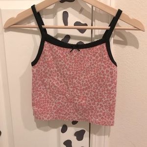 Cute pink cheetah print tank top